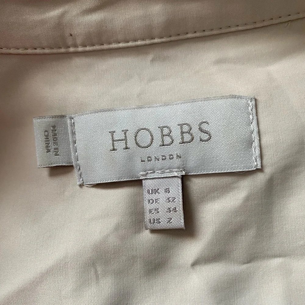 Hobbs Women’s Cream Tyra Fit & Flare Shirt Sleeve Midi Shirt Dress Sz 2 Preppy - Picture 9 of 11